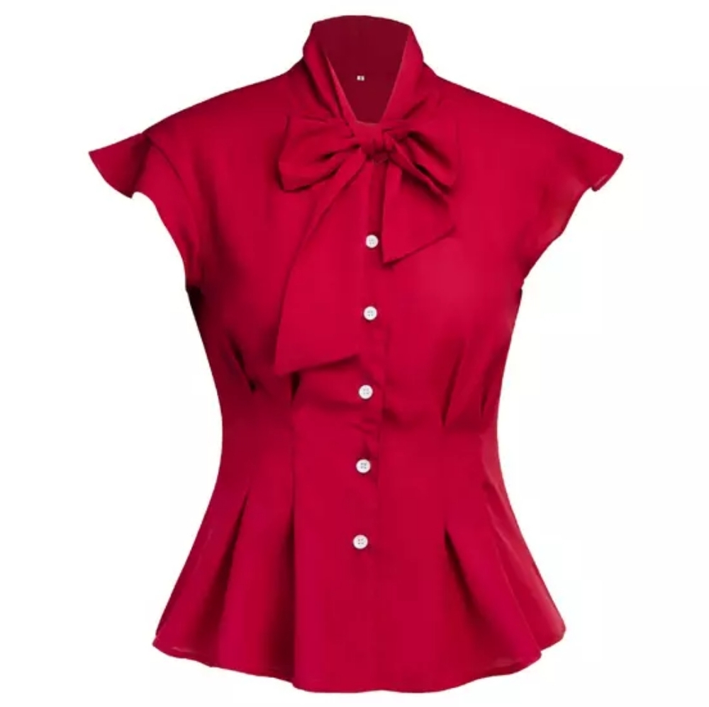 Short Sleeve Chiffon Blouse